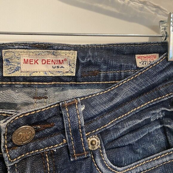 MEK DNM Vintage Embellished Westminster distressed Denim Jeans Size 27 / 34 - Picture 7 of 7